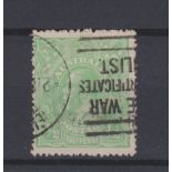 Australia 1918/20 1/2 Green SG48a, thin fraction bar at right. Good used