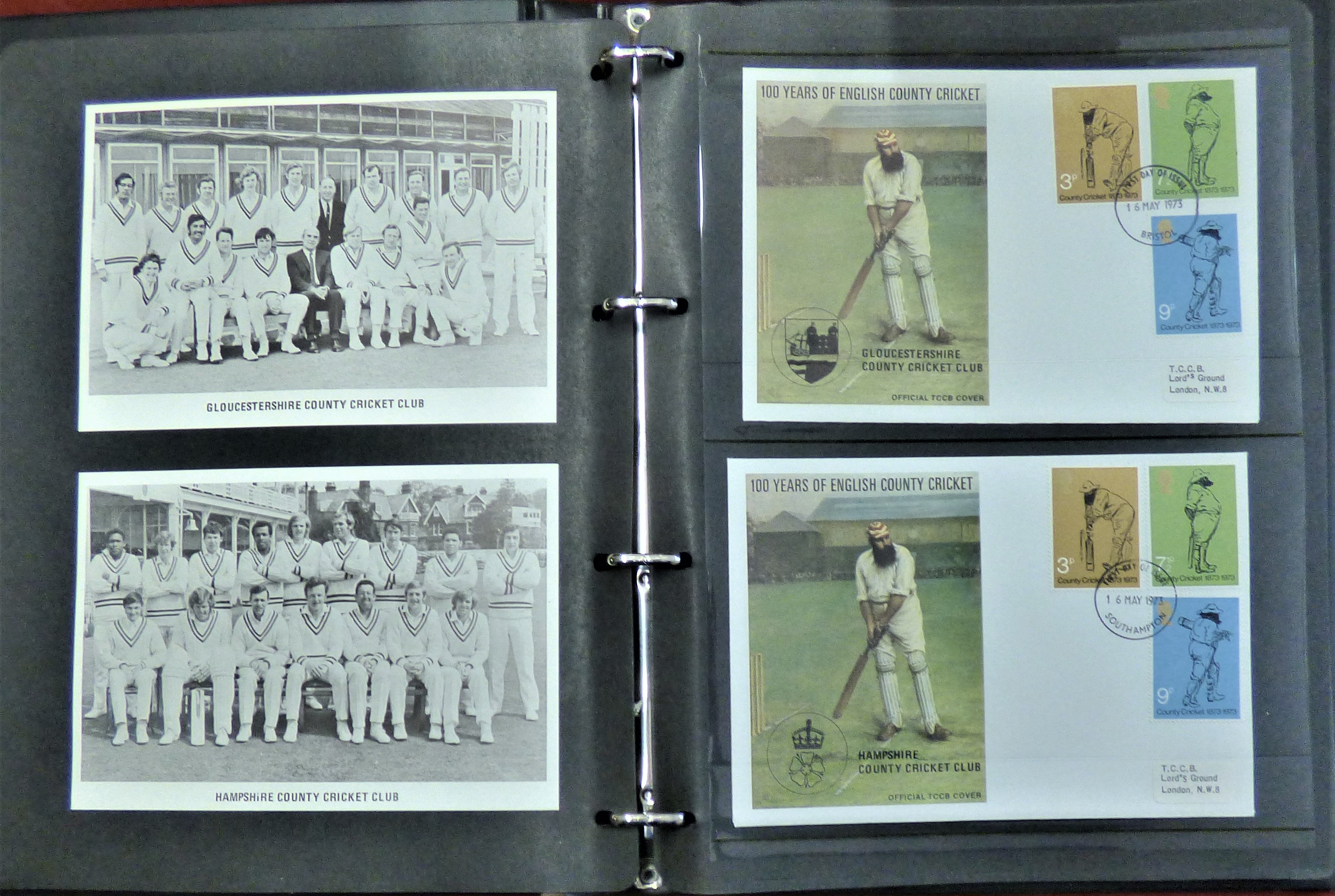 English County Cricket - 100 Years (1973) Collection in Special album, (16) FDC's (Official TLLB) - Image 4 of 4