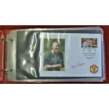 Great Britain FDC's Manchester United 1999 Treble Winners in a Special album with signed covers (18)