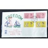 Great Britain 1963 (21 Mar) Freedom from Hunger Phosphor and Non-Phosphor sets on one illustrated