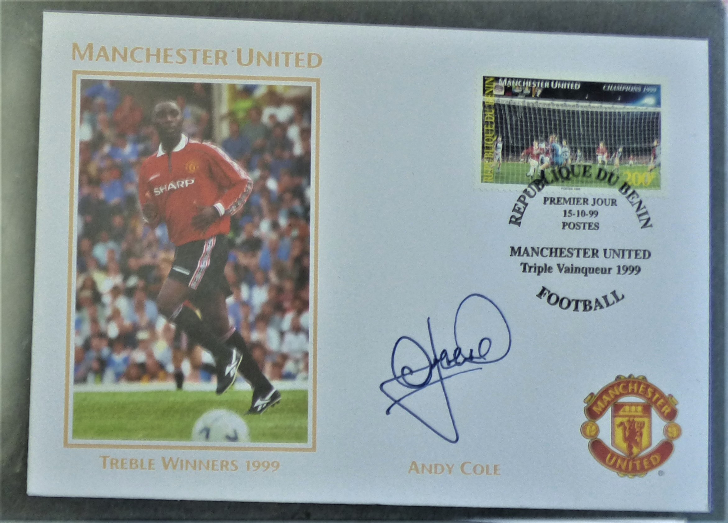 Great Britain FDC's Manchester United 1999 Treble Winners in a Special album with signed covers (18) - Image 3 of 4