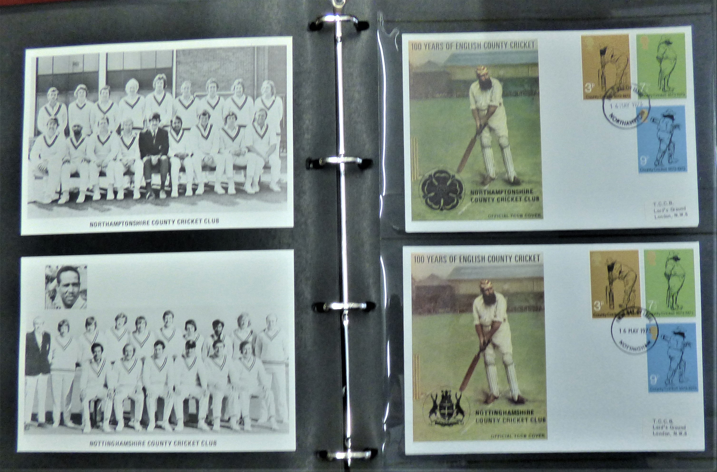 English County Cricket - 100 Years (1973) Collection in Special album, (16) FDC's (Official TLLB) - Image 3 of 4