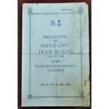 British Programme of Inter-Unit Team Boxing (Held at the 14th/20th Hussars Riding School, Tidworth),