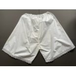 Victorian cotton knickers with hand embroidered cutwork border