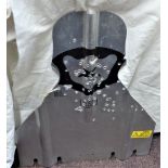 British Army Range Target - small size with black charging figure No.14 in black on aluminium.