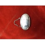 A small Silver Snuff Box or lock of hair container Pendant, Hallmarked 'H.W. Ld, Birmingham 1911.