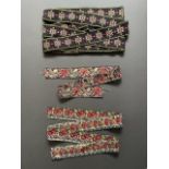 Antique Floral Jacquard Ribbon Trim, 3 pieces (5 mt, 95cm, 60cm lengths)