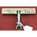 British / Allied WWII Key for opening ammunition boxes or powder cases which have a special