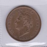 1826 George IV Penny GVF with part lustre, S3823