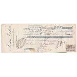 France 1908 cheque used Credit du Nord Arras tax stamp, nice item