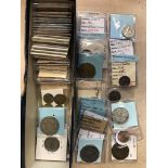 Foreign Coinage. Ticketed range Incl Canada, France, Mauritius, European etc. Useful lot (80-100)