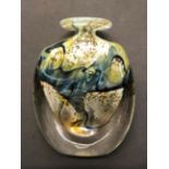 Beautiful Peter Layton signed Glass Perfume Bottle (no stopper) handmade and hand finished blown