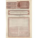 Brazil Railway Company 1912 5% Convertible Debenture for £100 with two coupons, vignette of steam