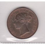 1854 Victoria Halfpenny GVF with considerable lustre, S 3949