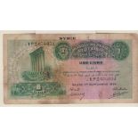 Syria 1939 1 Livre, Pick 40a, fine, stained