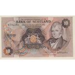 Bank of Scotland £10 3 July 1975, SC 134a, Prefix B, GVF/NEF