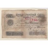 1885 £10 Lynn R's & Norfolk bank (Weston Jarvis) taped at centre. Fine