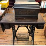 An Antique Singer Sewing Machine Treadle Table and Singer Sewing Machine circa 1902 Serial No: