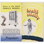 Advertising 1939 Frigidaire Pop up advertising card (40GNS) very fine Health/Vitality Card. Shows