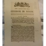 George III Parliamentary Act relating to George Brydges Lord Rodney, 22nd July 1806 - An act to