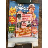 Posters and print including Stu Francis Crackerjack Roadshow poster, Return of the Heroes Print