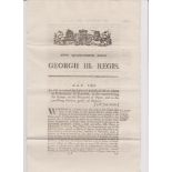 George III Parliamentary Act relating to the perjury of stamp wraappers,21st July 1806 - An act to