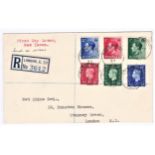 Great Britain 1937 (10 May) KGVI 1/2, and 21/2d with King Edward VIII 1/2d, 1d & 21/2d