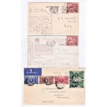 Great Britain 1935 Silver Jubilee set on 1936 cover to South Africa and 1924 1d Wembley used on