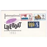 Great Britain FDC's 1963 (31 May) Lifeboat Conference Phosphor set FDC Battersea cds, A/B Scarce