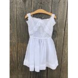 Victorian fine cotton lawn infants dress/petticoat. Drawstring waist with ties. Beautiful hand