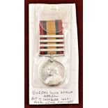 British Queen's South Africa Medal with (4 Clasps) including South Africa 1901 & 1902, Transvaal and