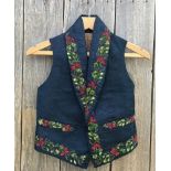 Beautiful handstitched 19th Century gentleman's watered silk waistcoat with chenille and silk