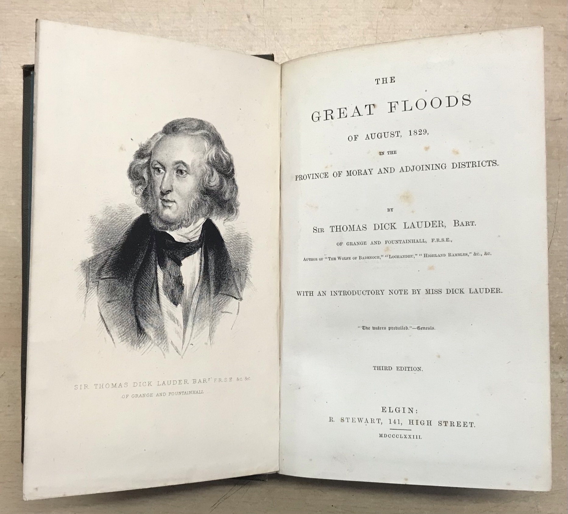 The Great Floods of August 1829 in the Province of Moray and Adjoining Districts by Sir Thomas