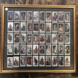 Framed full set of Will's Cigarette Cards 50/50 featuring English Period Costumes 1929. Glazed,