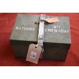 British Army1950s Ration Tin No.1 '2 men-1 Day' with original label with maker J.E.S. Co. Ltd., Cont