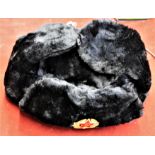 Russian Soviet Naval winter black fur ushanka hat, label inside and is size 64, in very good