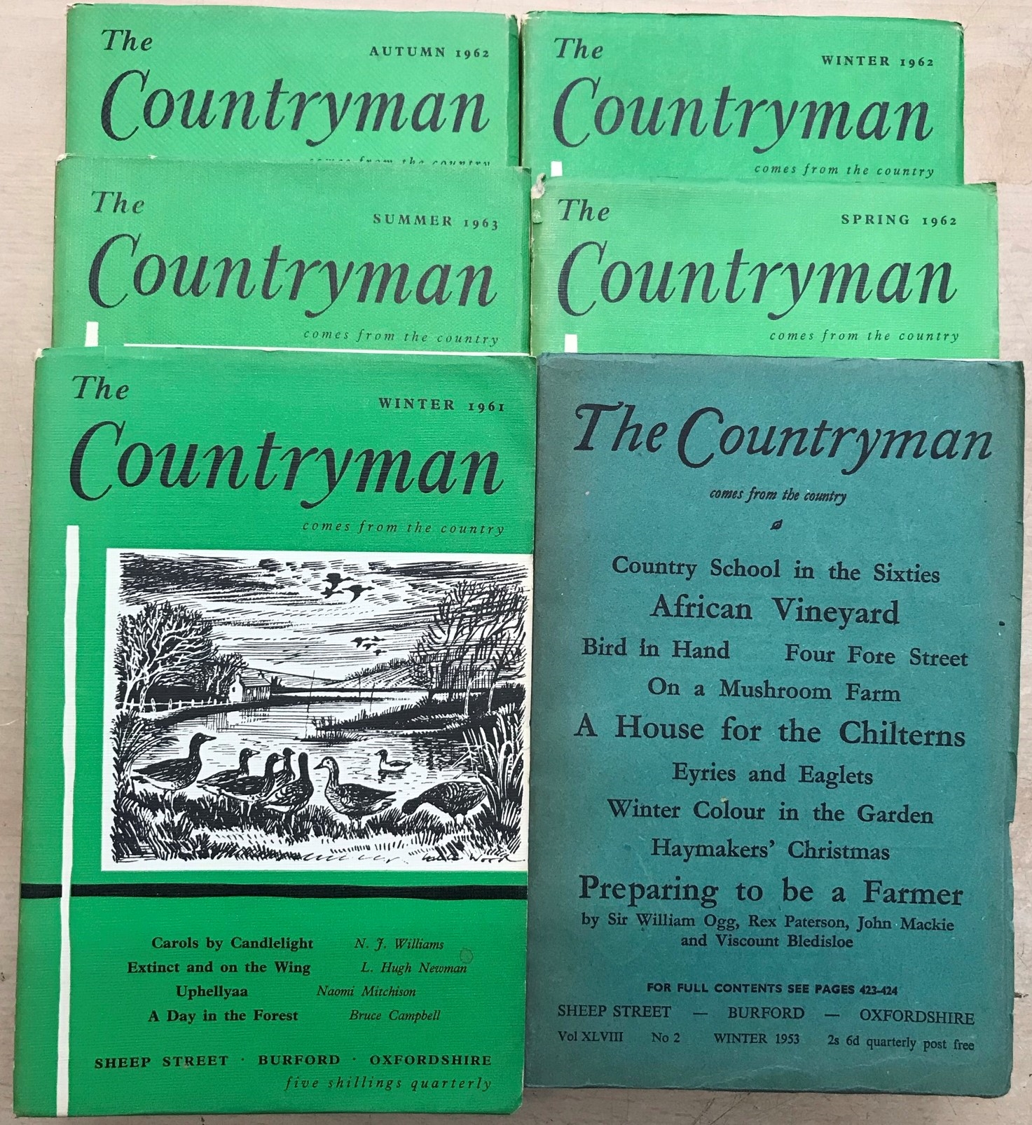 The Countryman comes from the country 6 x quarterly magazines, 1962 Autumn, Winter & Spring, 1963