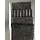 Four vintage shima and kasuri black patterned cloths, cotton and linen, late 20th century. kyoto
