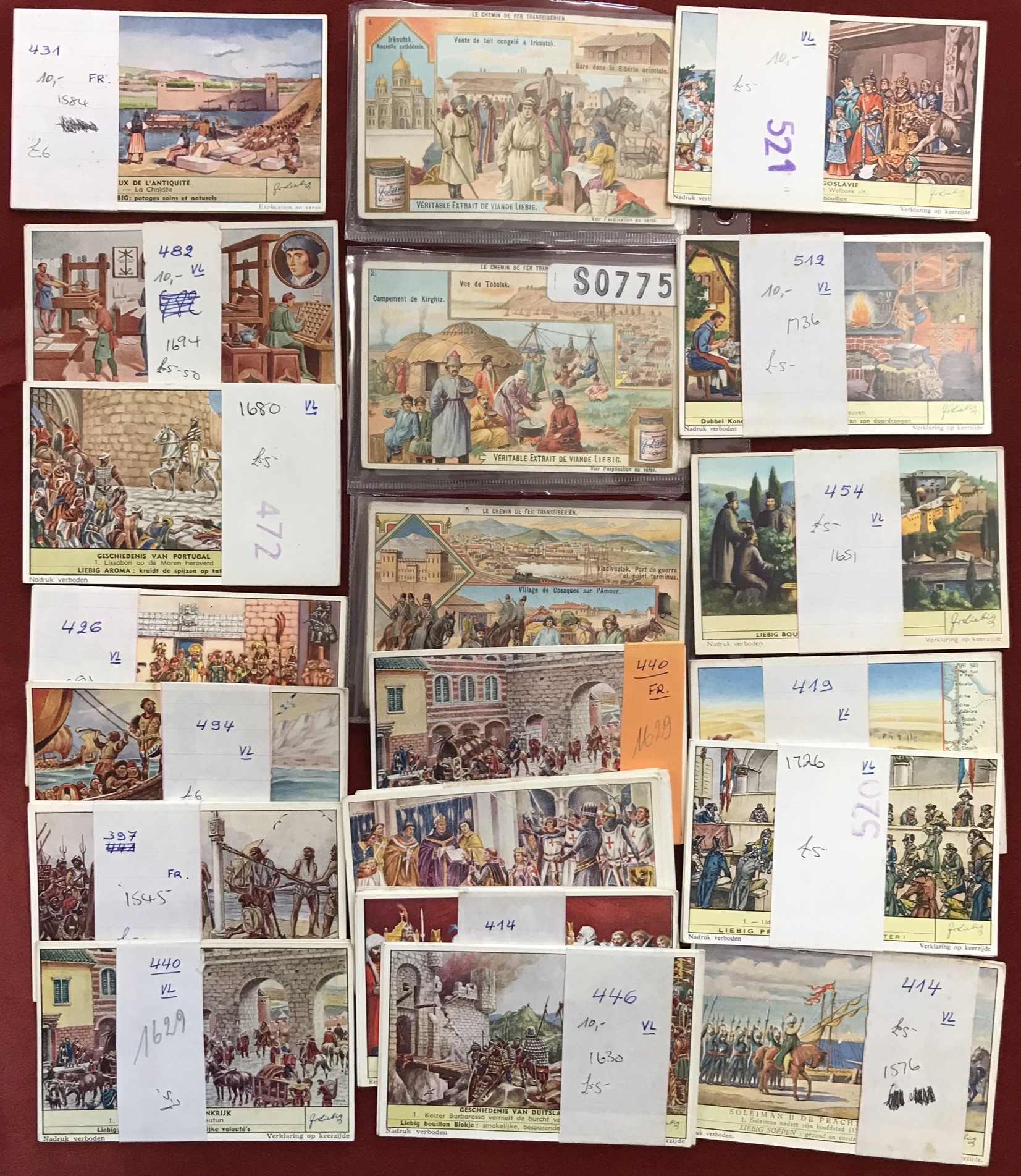 Liebig 20 sets of cards, varied subjects, Good condition