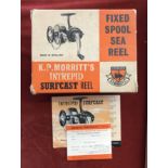 K P Morritt's Intrepid Surfcast Reel Fixed spool sea fishing reel, early 1960s, original box and