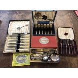 Vintage cutlery sets (4) including a Silver Pride boxed Fruit set (Silverpride plate E.P.N.S A1 6