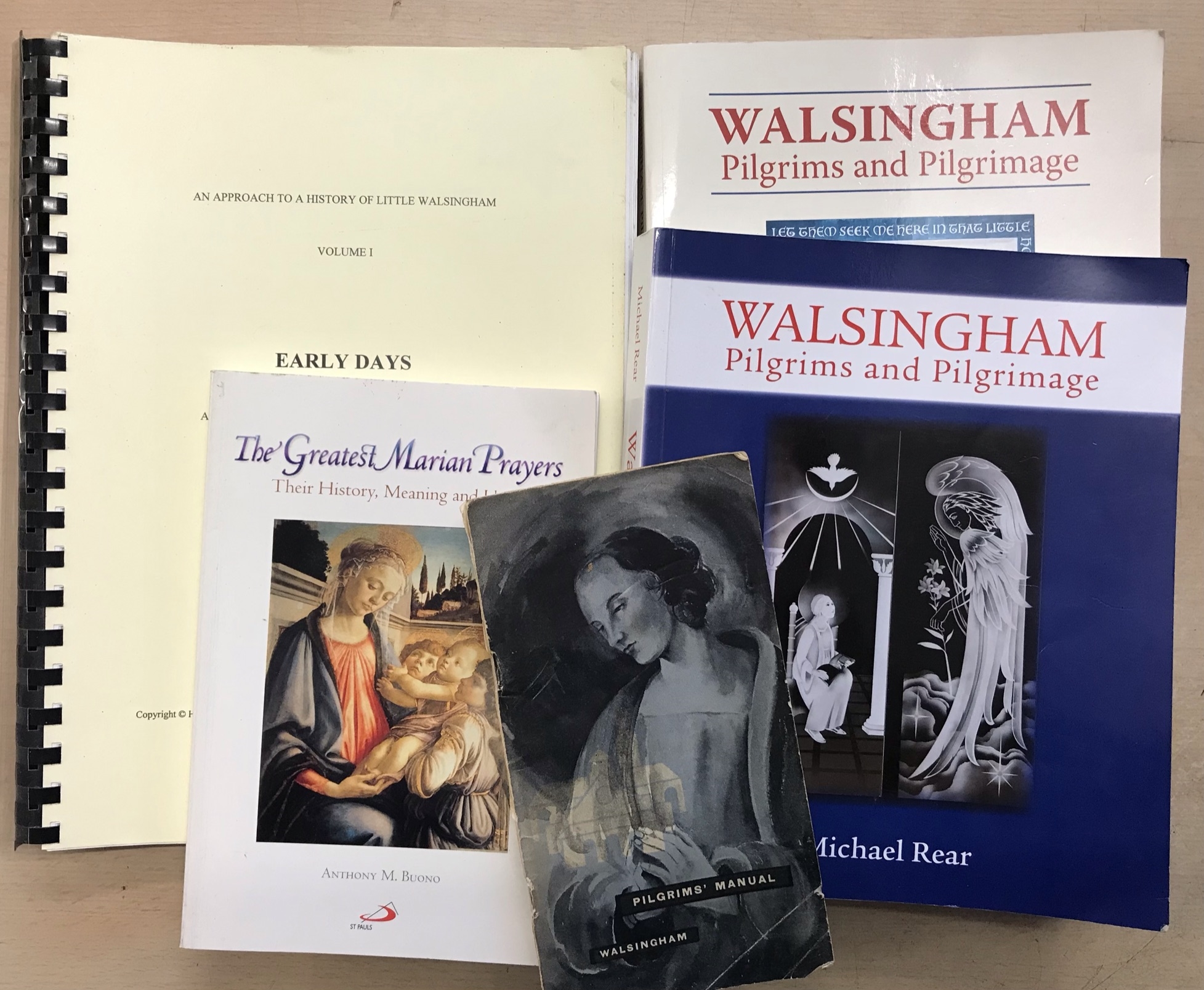 Walsingham 4 books and an Historical Account including Pilgrims Manual, The Great Marian Prayers,