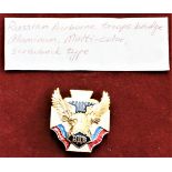 Russian Federation Special VDV Paratrooper badge, eagle on white cross, the Russian flags under