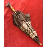 1920s umbrella with handle carved in the form of a German Shepherd dog, well carved, one eye