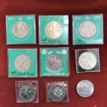 Coins including 7 x QEII 1952 - 1977 Commemorative Coins (5 in Lloyds Bank presentation cases) and a