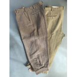 Two pair gents tweed breeches by WILLIAM EVANS, GUNMAKER, ST. JAMES ST, LONDON. Same heavy 16oz