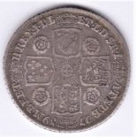 1739 George II Shilling, Roses in angles, good fine