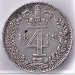 1862 Victoria Maundy Fourpence, NEF