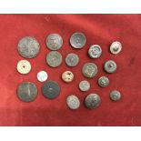 Metal Detecting finds - a collection of (20) Georgian/Victorian era large buttons, some very