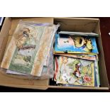 Greetings Cards (Vintage) - A nice clean collection in a shoebox, some novelty. All to one lady (